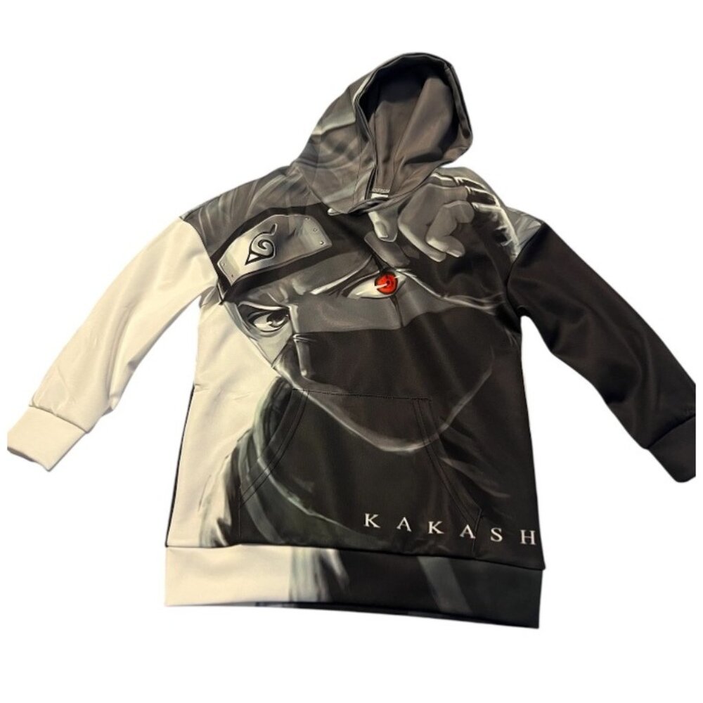 Chaos Monkey Anime Naruto Kakashi Hataki Graphic Hoodie Unisex Kids / Youth M